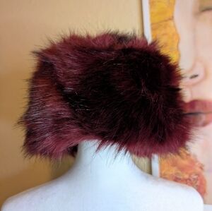 Burgundy Faux Fur Hat